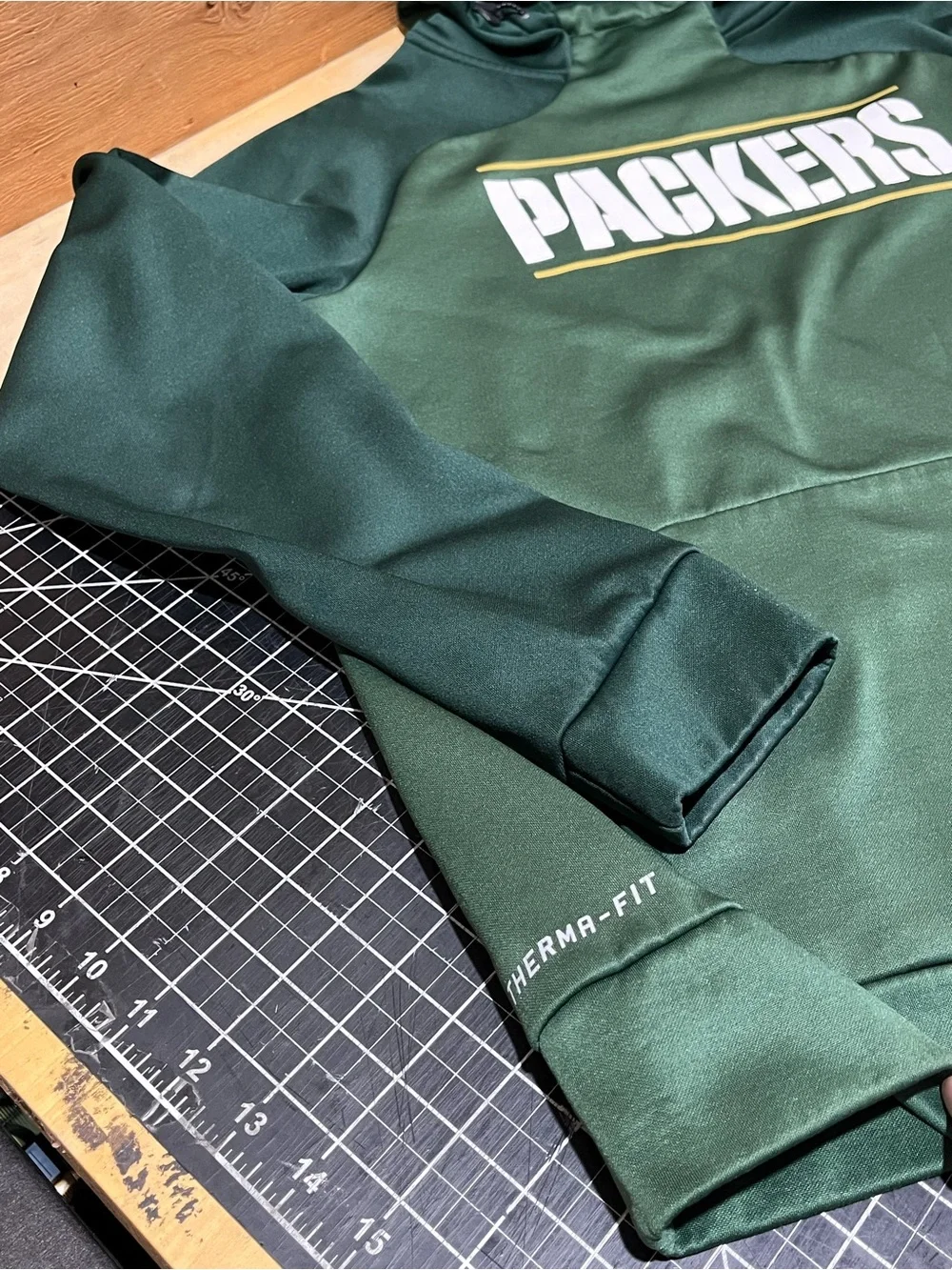 Nike Green Packers Crewneck Hoodie with White Logo